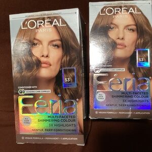 Loreal Paris Féria 53 Caramel Glow Hair Color Bundle NEW